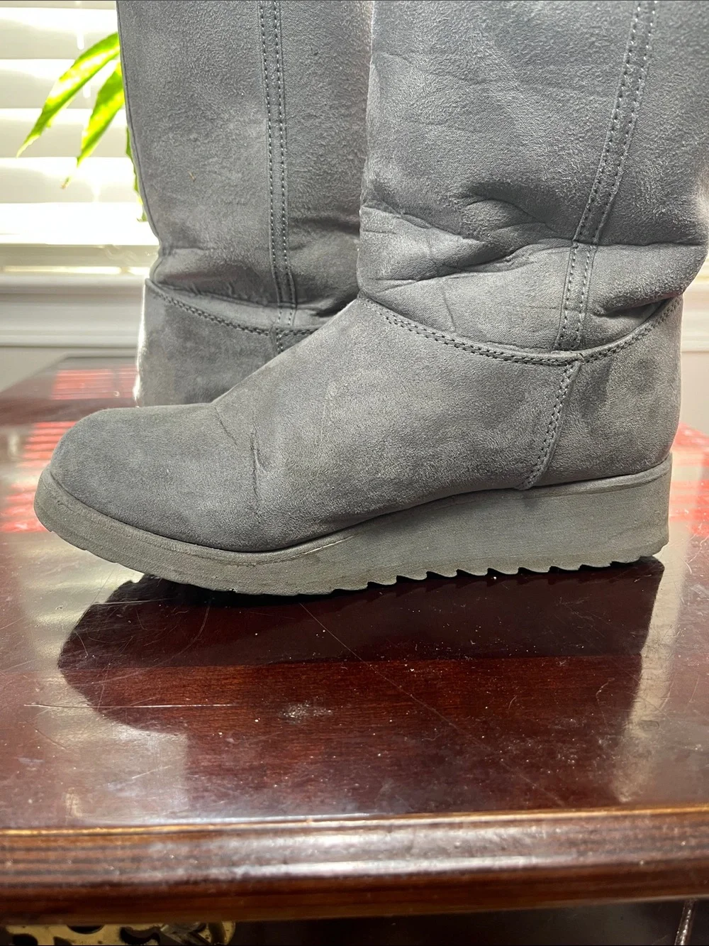 NYC Grey Boots Size 6